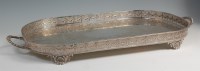 Lot 628 - A mid-20th century silver twin handled tray,...