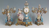 Lot 911 - A mid-19th century French porcelain and ormolu...