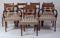 Lot 940 - A set of eight Regency mahogany barback dining...