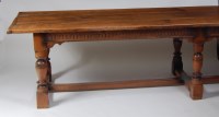 Lot 942 - A 17th century style oak refectory table, of...