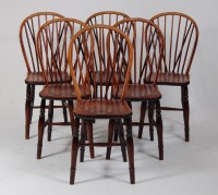 Lot 943 - A set of six 19th century elmseat, ash and...