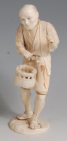 Lot 785 - A Japanese Meiji period carved sectional ivory...