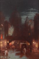 Lot 830 - A Wilson - St Pauls from Ludgate Hill, oil on...