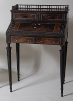 Lot 972 - A late Victorian ebony and marquetry ladies...