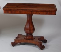 Lot 987 - A William IV rosewood pedestal card table, the...