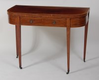 Lot 993 - A late Georgian mahogany and inlaid D-shaped...