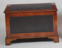 Lot 995 - An oyster veneered and leather inset trunk,...