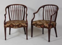 Lot 1014 - A set of eight 19th century mahogany elbow...