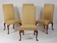 Lot 1015 - A set of four Maple & Co walnut framed dining...