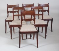 Lot 1023 - A set of four Regency mahogany barback dining...