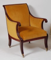 Lot 1037 - A Regency mahogany library armchair, having...