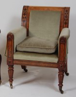 Lot 1038 - A William IV oak, pollard oak and ebony inlaid...