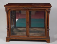 Lot 950 - A Victorian burr walnut and inlaid vitrine,...