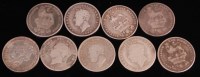 Lot 40 - Great Britain, 9 George IV shillings (9)