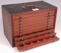 Lot 115 - A circa 1900 mahogany collectors chest having...