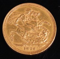 Lot 116 - Great Britain, 1821, gold full sovereign,...