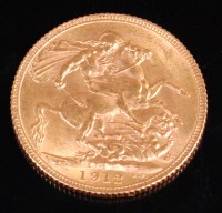 Lot 120 - Great Britain, 1912, gold full sovereign,...
