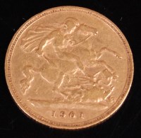 Lot 133 - Great Britain, 1901, gold half sovereign,...