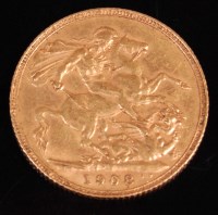Lot 141 - Great Britain, 1908, gold full sovereign,...