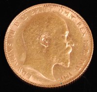 Lot 146 - Great Britain, 1908 gold full sovereign,...