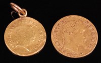 Lot 158 - France, 1865 gold 10 franc coin, Napoleon III...