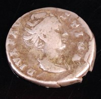 Lot 165 - Roman, Faustina the Elder, silver denarius...