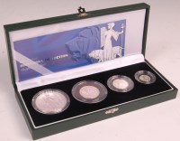 Lot 210 - 2001 cased silver proof Britannia Collection,...