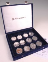 Lot 214 - Great Britain, set of 12 silver proof 5 pound...