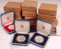 Lot 219 - 12 various silver proof commemorative crowns...