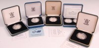 Lot 229 - 5 various cased silver proof £2 coins; 2x 1995...