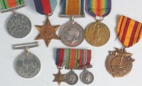 Lot 312 - A WW I British war and Victory duo naming...