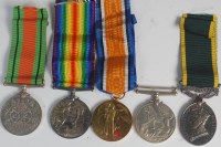 Lot 280 - A WW I British war and Victory duo naming...