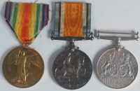 Lot 309 - A WW I British war and Victory duo naming...