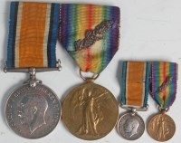 Lot 310 - A WW I British War and Victory duo naming Capt....