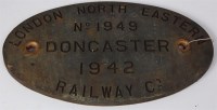 Lot 26 - A heavy brass works plate London North Eastern...
