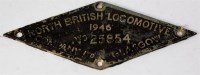 Lot 28 - A brass builders plate North British...