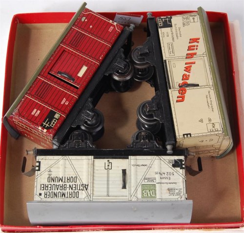 Lot 539 - Kraus Fandor maroon goods van with sliding...
