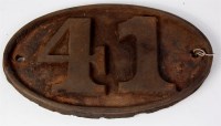 Lot 35 - A cast metal oval plate No. 41