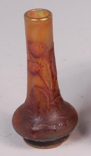 Lot 19 - A Daum Nancy Art Nouveau glass Chardons vase,...