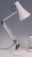Lot 23 - A white enamel painted anglepoise lamp, having...