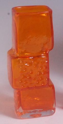 Lot 45 - A Whitefriars tangerine coloured moulded glass...