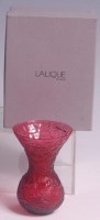Lot 48 - A modern boxed Lalique purple glass vase, of...