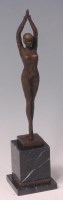 Lot 85 - After Chiparus - A textured bronze model of a...