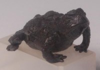 Lot 133 - A contemporary bronze model of a frog, in...
