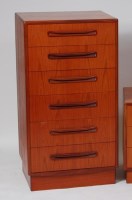 Lot 251 - A 1970s G-Plan teak chest, having six long...