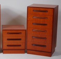 Lot 252 - A 1970s G-Plan teak chest, having six long...