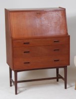 Lot 255 - A 1960s Danish teak students bureau, having...