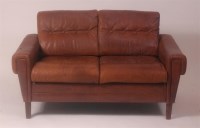 Lot 261 - A 1960s Danish oak framed two seater sofa,...