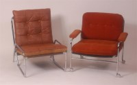 Lot 265 - A 1960s Danish tubular chrome open armchair,...