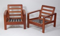 Lot 276 - A pair of 1960s Danish teak open armchairs,...
